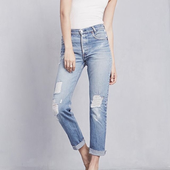 Reformation Denim - REFORMATION Levi’s Distressed Boyfriend Jeans XS